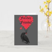 Für immer Freunde gotische Krähe und Herz Karte (Gelbe Blume)