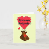 Für immer Freunde lustiger niedlicher Teddybär und Karte (Gelbe Blume)