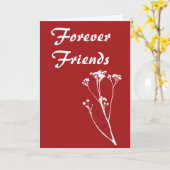 Für immer Freunde rot mit weißem Baum Karte (Gelbe Blume)