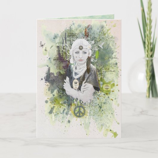 Für immer Friedensgruß-Karte Karte (Vorderseite)