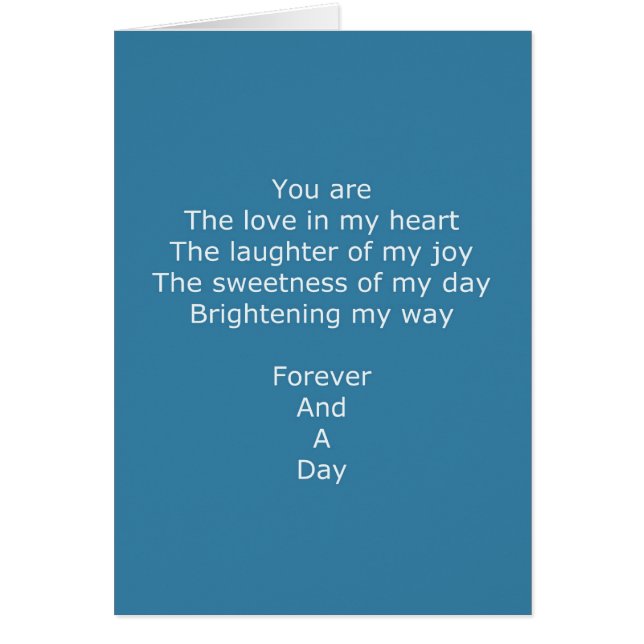 Für immer Gedicht (Vorne)