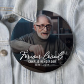 "Für immer geliebt" Foto-Tribut-Button Button (Beispiel)