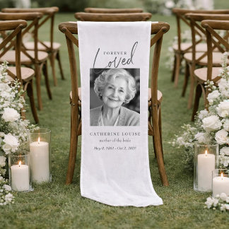 Für immer geliebte Mutter der Braut Hochzeit Schri Kurzer Tischläufer