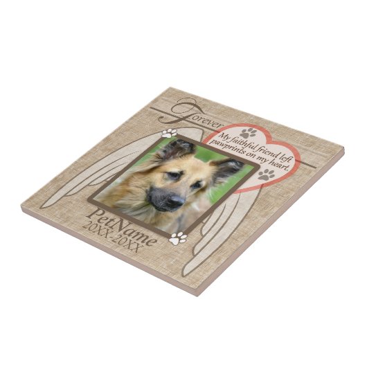 Für immer geliebter Engel Wings Fliese (Seite)