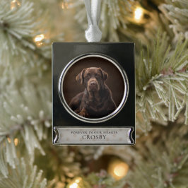 Für immer geliebter Pet Loss Keepake Banner-Ornament Silber