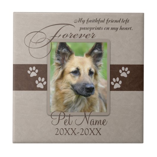 Für immer geliebtes Haustier-Beileid Fliese (Vorderseite)