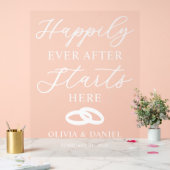 Für immer glücklich beginnt hier - Individuelle Ho Acrylschild (Hochzeit)