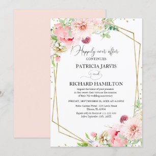 Für immer glückliche elegante Floral-Vows-Erneueru Einladung