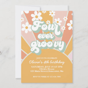 Für immer groovy Sonnenschein-Daisy-Geburtstag Einladung