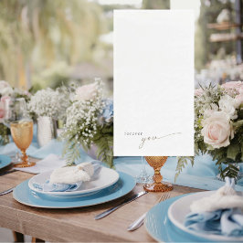 Für immer haben Sie allgemeine Gold Text Hochzeits Serviette