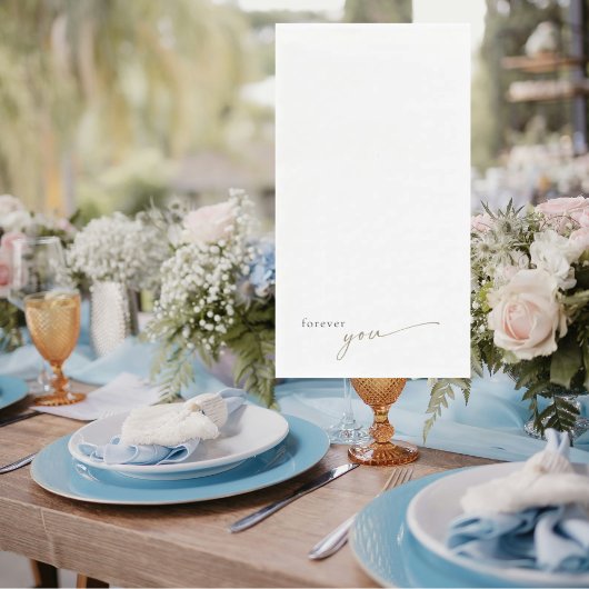 Für immer haben Sie allgemeine Gold Text Hochzeits Serviette