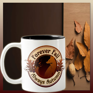 Für immer Herbst, immer Herbstfox Zweifarbige Tasse
