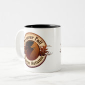 Für immer Herbst, immer Herbstfox Zweifarbige Tasse (Vorderseite Links)