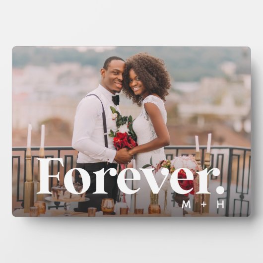 Für immer | Hochzeit oder Verlobung Horizontales F Fotoplatte (Vorderseite)