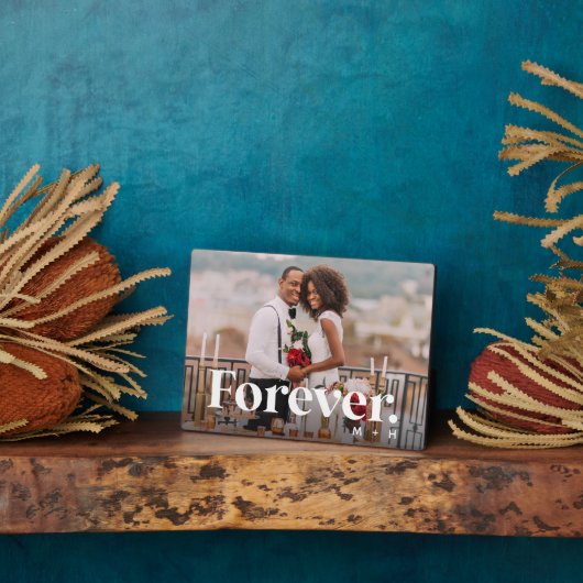 Für immer | Hochzeit oder Verlobung Horizontales F Fotoplatte (Seite)