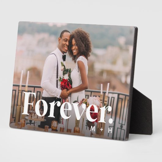 Für immer | Hochzeit oder Verlobung Horizontales F Fotoplatte (Seite)