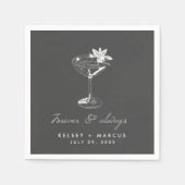 Für immer Hochzeitcocktail Serviette (Vorderseite)