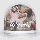 Für immer | Hochzeitsszenario Foto & Namen Schneekugeln (Vorderseite)