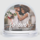 Für immer | Hochzeitsszenario Foto & Namen Schneekugeln (Rückseite)