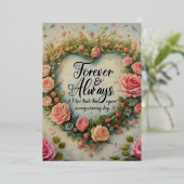 Für immer Hochzeitstag Folieneinladung (Stehend vorne)