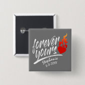 Für immer Ihr Individuelle Name Valentine | Schalt Button (Vorne & Hinten)