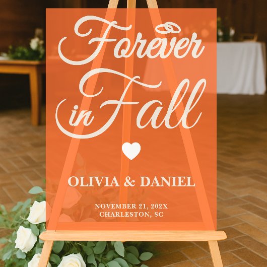 Für immer im Herbst | Personalisierte Herbsthochze Acrylschild