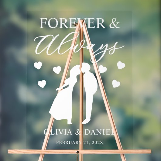 Für immer & immer - individuelle Hochzeit Acrylschild (Neutral)