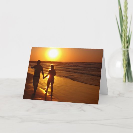 Für immer, in den Sonnenuntergang Dankeskarte (Vorderseite)