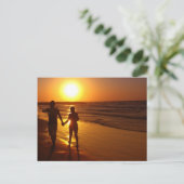 Für immer, in den Sonnenuntergang Postkarte (Stehend Vorderseite)