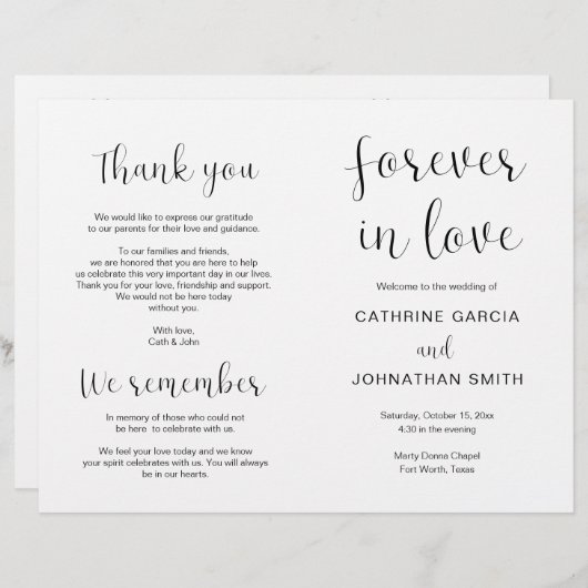 Für immer in der Liebe, das zeitgenössische Progra (Vorne/Hinten)