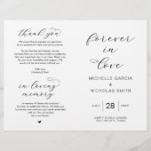 Für immer in der Liebe, faltbare Hochzeitsprogramm (Vorderseite)