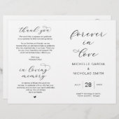 Für immer in der Liebe, faltbare Hochzeitsprogramm (Vorne/Hinten)