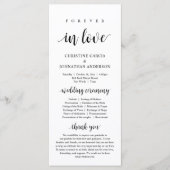 Für immer in der Liebe, moderne Hochzeitfeier Programm (Vorderseite)