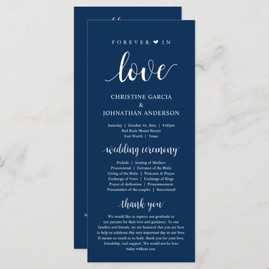 Für immer in der Liebe, Moderne Hochzeitsfeier, Na Programm (Vorne/Hinten)