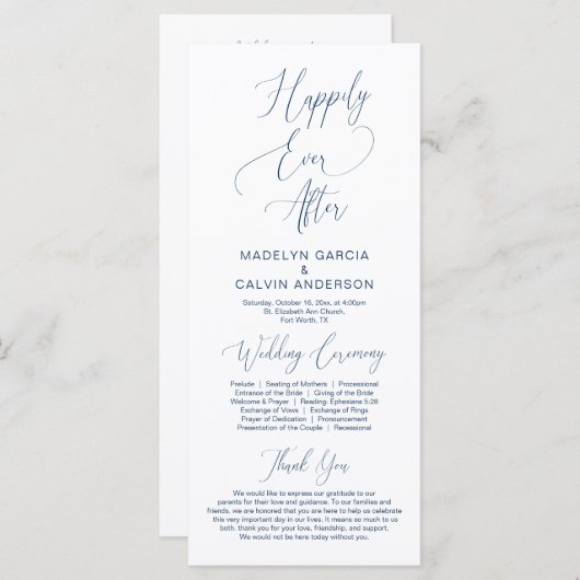 Für immer in der Liebe, moderne, klassische Hochze Programm (Vorne/Hinten)