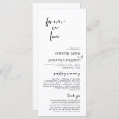 Für immer in der Liebe, Modernes Minimalistisches  Programm (Vorne/Hinten)