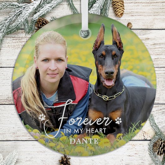 Für immer in meinem Foto für Hunde im Herz Ornament Aus Glas
