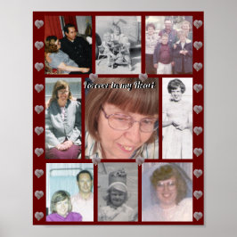 Für immer in meinem Herz Foto Collage Herz rot Poster