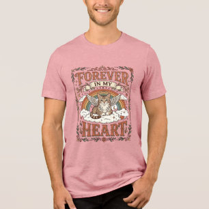 Für immer in meinem Herzen Katzen-Gedenk Regenboge Tri-Blend Shirt