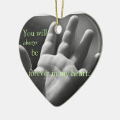 Für immer in meinem Herzen Keramikornament (Links)