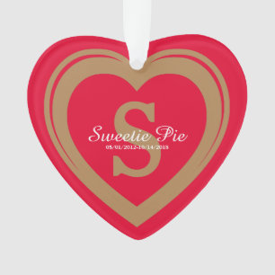 Für immer in meinem Herzen rotes Erinnerungsorname Ornament