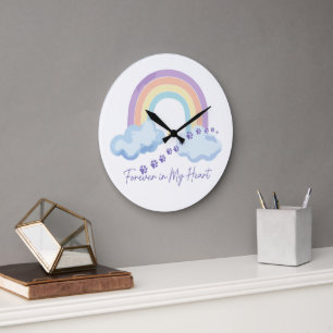 Für immer in meinem Herzen Tiergedenken Regenbogen Große Wanduhr