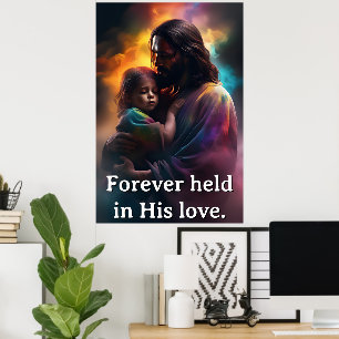 Für immer in seiner Liebe gehalten - personalisier Poster