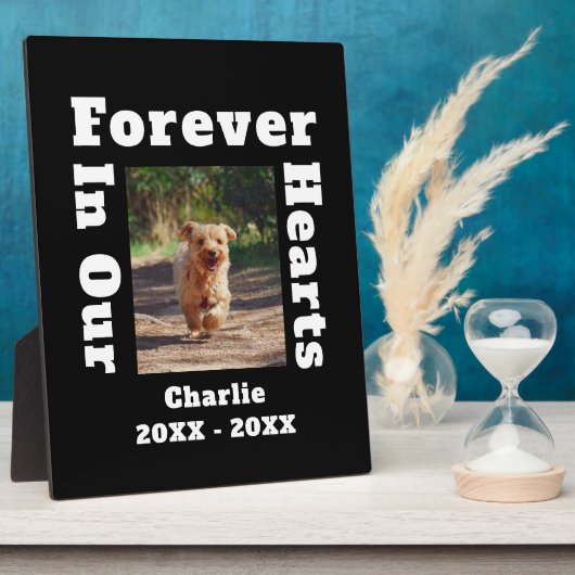 Für immer in unserem Beileid für Herzklopfen Fotoplatte (Seite)