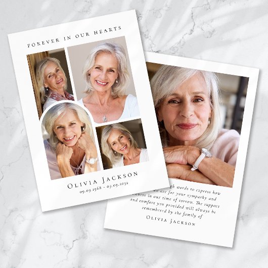 Für immer in unserem Beileid zur Beerdigung des He Dankeskarte