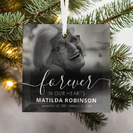 Für immer in unserem Foto "Herz-Gedächtnis"-Namen Ornament Aus Glas