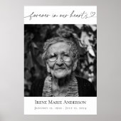 Für immer in unserem Foto zur Beerdigung von Herz- Poster (Vorne)