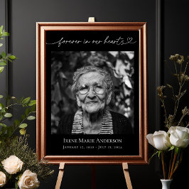 Für immer in unserem Foto zur Beerdigung von Herz- Poster