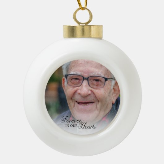 Für immer in unserem Foto zur Erinnerung an die He Keramik Kugel-Ornament (Vorderseite)