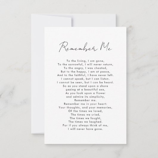 Für immer in unserem Foto zur Erinnerung an Herzkl (Rückseite)